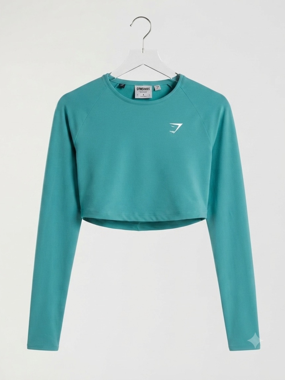 Gymshark Teal Cropped Long Sleeve Top